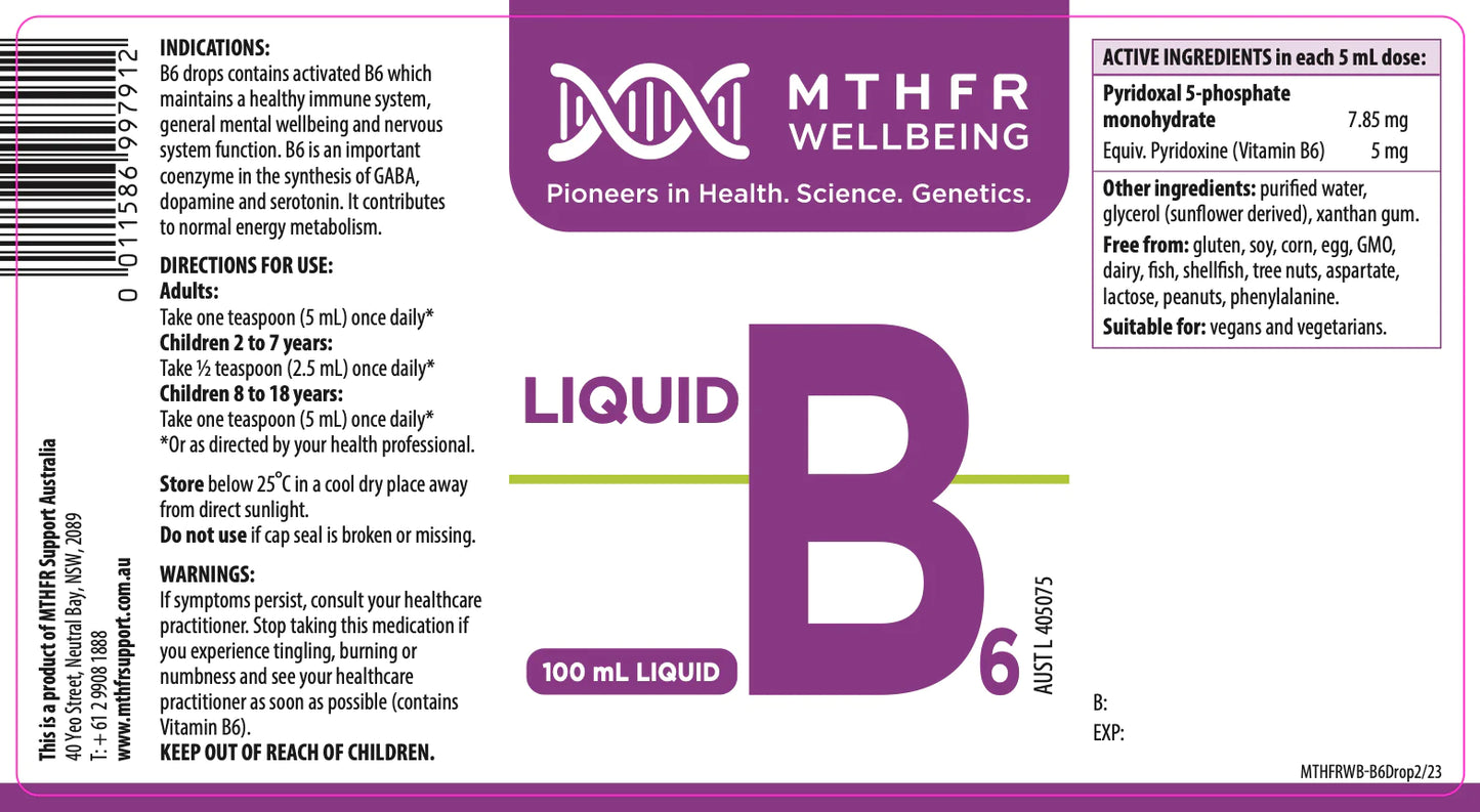 B6 Liquid 100ml - Pyridoxal 5-phosphate