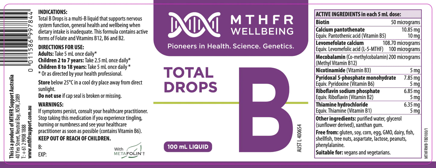 Total B Drops - 100ml - B vitamins