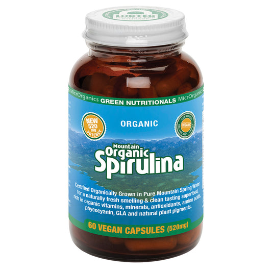 Mountain Organic Spirulina 520mg vegan caps