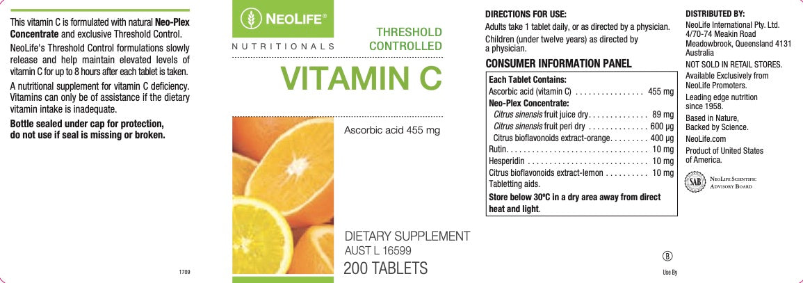 Vitamin C - 455mg Threshold Controlled