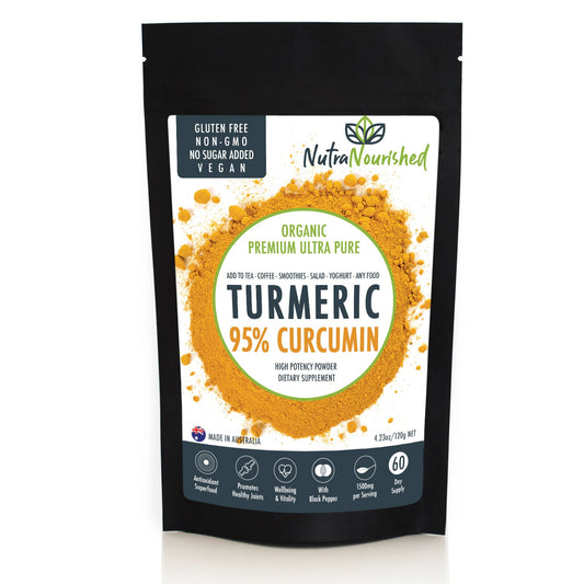 Turmeric 95% Curcumin. Gluten Free, no added sugar vegan. 1500mg per serve